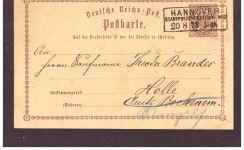 Ganzsache Dt. Reich Hannover Stadtpostexpedition No.2 - Holle bei Grasdorf 1873