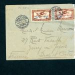Ägypten Zeppelin Beleg 1931Alexandria n. Frankreich