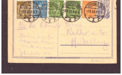 Infla Ganzsache P 148 Typ I - 3.3. 1923 - Mannheim nach Heidelberg