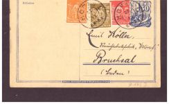 Infla Ganzsache / Tabakfabrik - 1923 - Hof nach Bruchsal