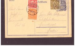 Infla Ganzsache / Tabakfabrik - 1923 - Donauwörth nach Bruchsal