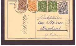 Infla Ganzsache / Tabakfabrik - Neustädtel nach Bruchsal - 1923