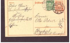 Infla Ganzsache - Tabakfabrik / Meißen nach Bruchsal - 1923