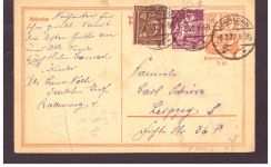 Infla Ganzsache P 141 Typ I - Iserlohn nach Leipzig - 1922