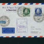 Berlin Michel Nummer 76 + 78 Mischfrankatur 1. Helikopterflug Wuppertal 1951