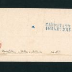 Vorphila Brief Zwiefalten nach Stetten / Cannstatt + Retoure 1845
