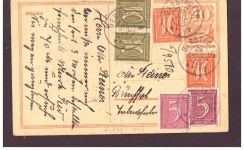 Infla Ganzsache P 141 - Tabakfabrik / Gersthof nach Bruchsal - 1922