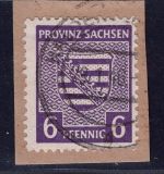 Sow. Besatzung SBZ Michel-Nr. 76 yc auf Briefstück gestempelt geprüft