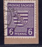 Sow. Besatzung SBZ Michel-Nr. 76 yc auf Briefstück gestempelt geprüft