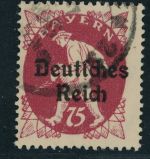 Deutsches Reich Plattenfehler Michel Nummer 127I gestempelt