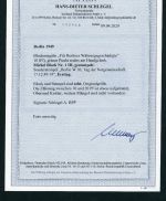 Berlin Block Nummer 1 III gestempelt Ersttag - Attest Schlegel