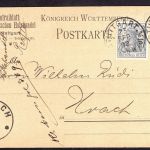 Dt. Reich Mischfrankatur Germania Stuttgart n. Urach 1902