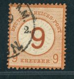 Deutsches Reich Michel Nr. 30 gestempelt Frankfurt geprüft / Befund mit Mängeln
