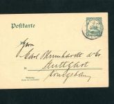 Ganzsachen Kamerun P 14 Edea nach Stuttgart 1908