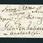 Vorphila Straßburg nach Gunzenhausen 1851