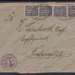 Deutsches Reich Mehrfachfrankatur Dienstmarke Mi.Nr. 68 Bahnpost