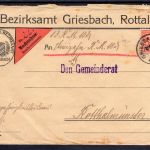 Deutsches Reich Einzelfrankatur Dienstmarke Mi.Nr. 103 Griesbach