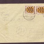 Brief Alliierte Besetzung Franz. Zone Sulzburg nach Freiburg