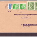 Berlin / Wiederaufbau - MiNr. 72 als Paar - Stuttgart n. Mühlheim 1951