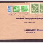 Berlin / Wiederaufbau - MiNr. 72 als Paar - Stuttgart n. Mühlheim 1951