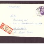Bund Heuss Einschreiben EinzelFr MiNr 191 Luftpost - Uelsen nach Nordhorn 1962