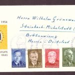 Niederlande FDC - Zomerzegels 1954 mit SStpl. Gravenhagen n. Steinbach