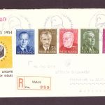 Einschreiben Niederlande FDC - Zomerzegels 1954 + SSt Gravenhagen n. Steinbach