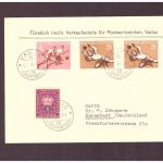 Liechtenstein - fürstliche Verkaufsstelle Vaduz , nach Darmstadt 1954