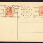 Deutsches Reich Germania Postkarte - Stempel Erfurt Luther Gedächtnisfeier 1921
