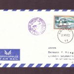 Griechenland Luftpost - 1. Flug Frankfurt , Brüssel , Athen nach Lorch 1960