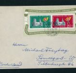 Schweiz Block Nummer 15 Frankatur auf Brief Luzern nach Stuttgart1955