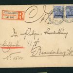 Deutsche Auslandspost Türkei- Mehrfachfrankatur Einschreiben Konstantinopel 1904