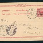 Deutsch-Ostafrika Ganzsache Lindi / Dares Salam - Ulm 1897