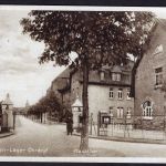 Ansichtskarte Ohrdruf Truppen Lager Haupttor gelaufen 1930
