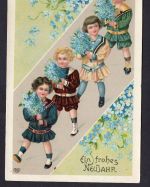 Ansichtskarte Ein frohes Neujahr 1908 gelaufen Glückstadt