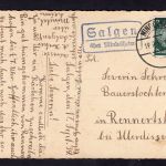 Ansichtskarte Glückwunsch Namenstag gelaufen Mindelheim 1939