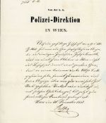 Österreich Polizei Wien Siegelbrief 1852 nach Raab