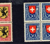 Schweiz Michel Nr 211 + 212 Viererblock postfrisch