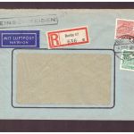 Einschreiben West Berlin - mit Luftpost 1952 nach Hamburg / Disconto Bank