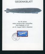 Zeppelin Gedenkblatt 50 Jahre Landung Luftschiff LZ 127 Bielefeld