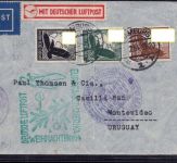 Dt. Reich Luftpost Brief Hamburg n. Montevideo Uruguay Weihnachten 1934