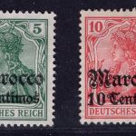 Deutsche Auslandpostämter Marokko Michel-Nr. 35 + 36 ungebraucht