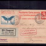 Schweiz Flugpostkarte - Ganzsache + ZuFr - Dübendorf Zürich n. München 1924