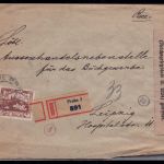 Einschreiben Prag / Praha - Zensur geöffnet : Verordnung 1918 , n. Leipzig 1920