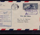 USA Erstflug Beleg Cedar Rapids Chicaco San Francisco 1928