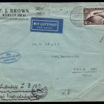 DR Zeppelin Zeppelin Beleg , EF Mi.Nr. 424 LZ 127 Friedrichshafen New York 1928