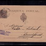 Spanien Ganzsache Barcelona nach Bradford 1919