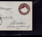 Ägypten Ganzsache Alexandria nach Breslau 1894