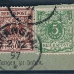 Deutsche Auslandspostämer China Briefstück Michel-Nr. V50d + V46c geprüft
