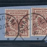 Dt. Auslandspostämer China Briefstück Michel-Nr. V50d 2x geprüft